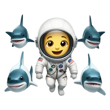 baby shark astronauts sticker