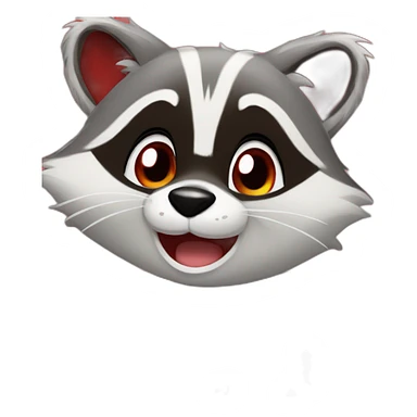 anime raccoon holding a sign that reads "hype" in red font sticker