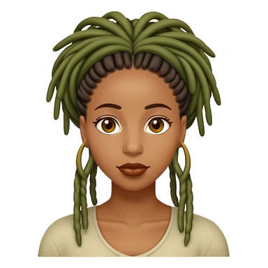 Olive skinned black woman with locs  sticker