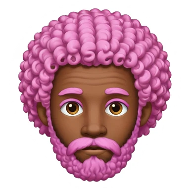 pink haired afro-curly bearded man sticker