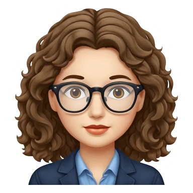 une belle personne avec beaucoup de details, des lunettes, des cheveux ondulé sticker