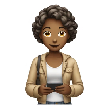 girl with a phone in her hands sticker