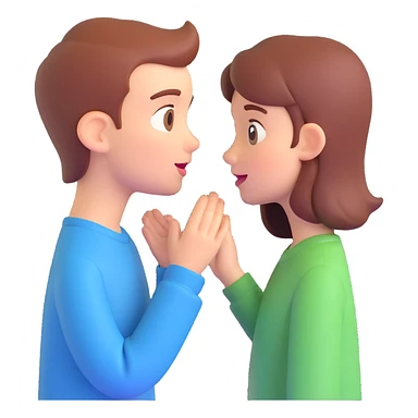 character whispering, expressive style sticker