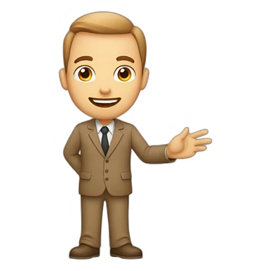 man with small eyes light brown doing llp salution making llp salution with hand sticker