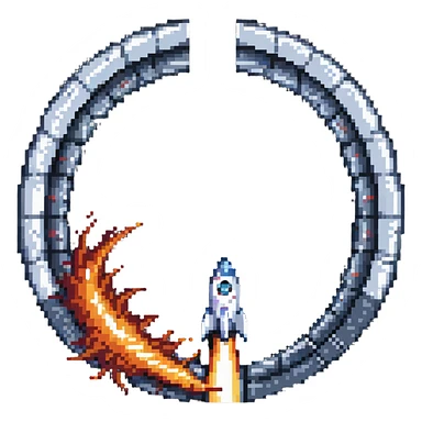 rocket entering a portal wormhole sticker