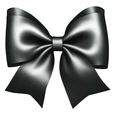black satin hair bow sticker