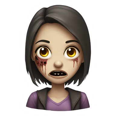 Brunette zombie girl in horror zombie  sticker