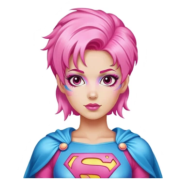 cotton candy woman super hero sticker