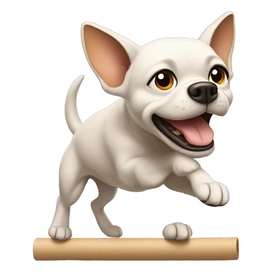 Dog stretching like Superman  sticker