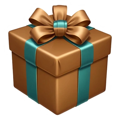 brown present with brown bow sticker