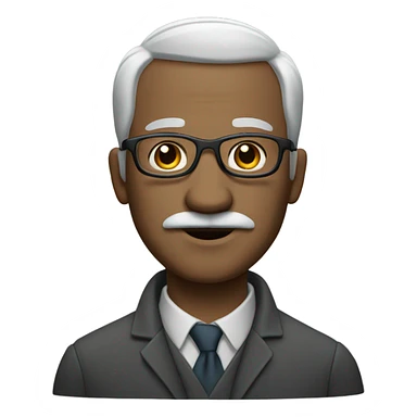 semi bald mustache glasses grey s sticker