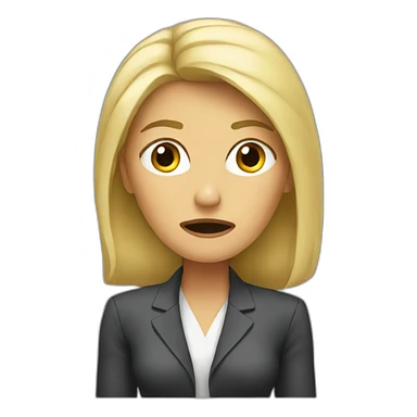 Blond woman irritated in a meeting sticker