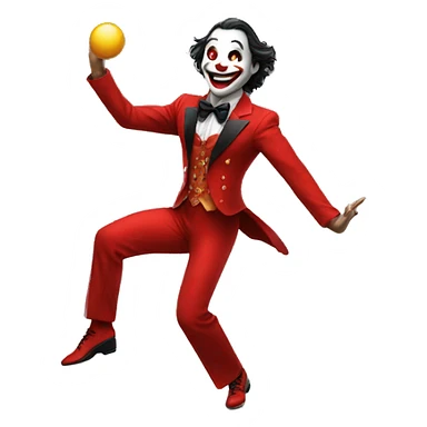 Male Dancing joker in red suit  sticker