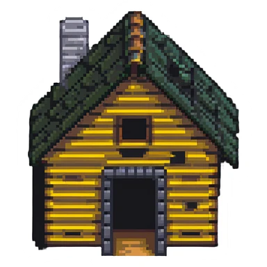 log cabin under construction sticker