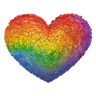 Big rainbow heart sticker