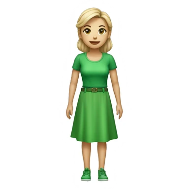 Mulher com blusa verde e maquininha de cartão verde na mão  sticker