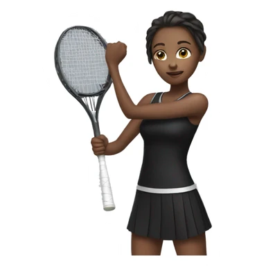 girl in black outfit holding racket sticker