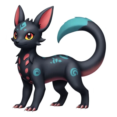 Pastel Salandit-Umbreon-Fakémon-hybrid-creature (full body)  sticker
