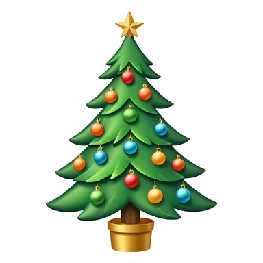 green Christmas tree sticker