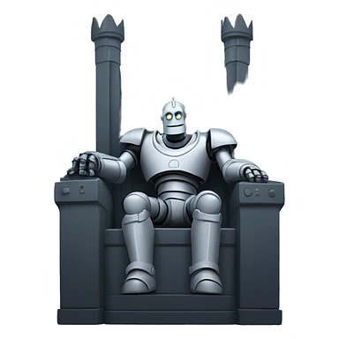 iron giant on the royal throne sticker