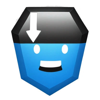 Blue octagonal shape with a black check mark in the middle sticker