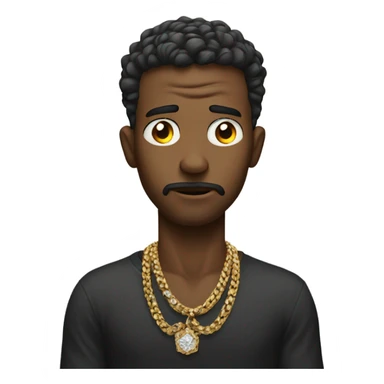 Stressed male portrait with jewelry sticker