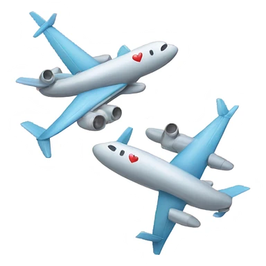 Two airplanes in love sticker
