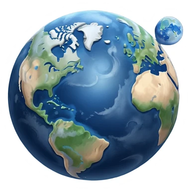 earth and the moon sticker