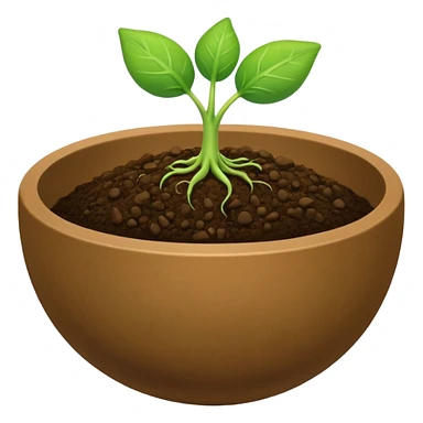 There should be soil under the sprout in the shape of an overturned bowl. sticker