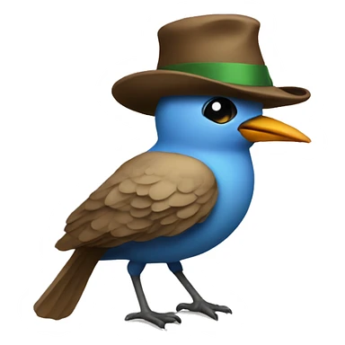 A bird wearing a hat and smoking sticker