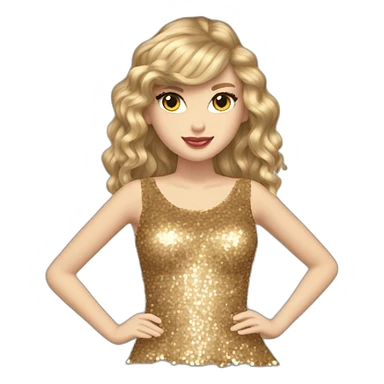 taylor swift fearless longer hair golden sequin dress sticker