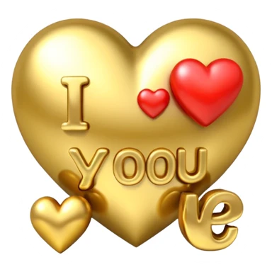 3D i love you fonys sticker