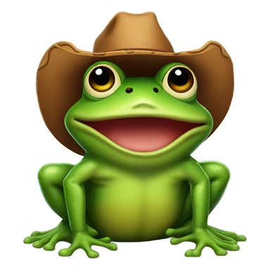 Cowboy frog sticker