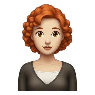 A girl with tall,  red hair, brown eyes And white skin  sticker