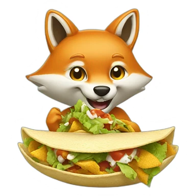 A fox eating tacos  sticker