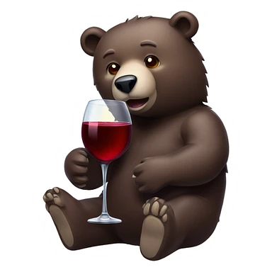 Bear drink red wine sticker