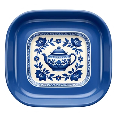blue porcelain print tray  sticker