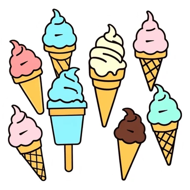 A lot of ice cream sticker