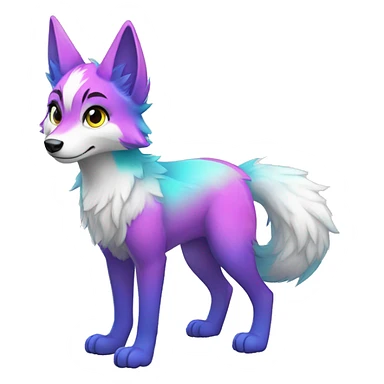 Colorful Shiny Fionbri-Falvie-sparkle-wolf-sona with markings full body sticker