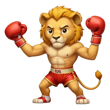 simba boxeando sticker