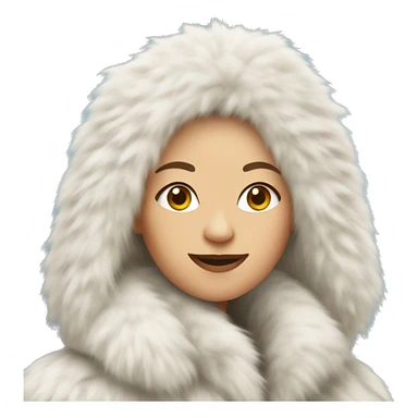 White woman in giant fur coat sticker