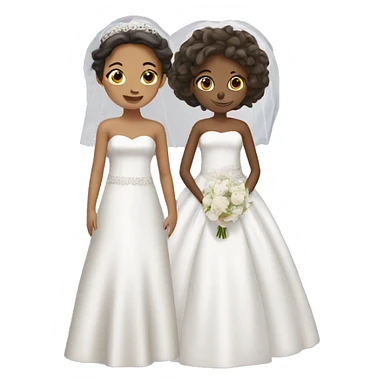 Two girls in wedding dresses sticker