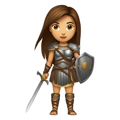Girl gladiator with long straight brown hair and sunglasses  sticker