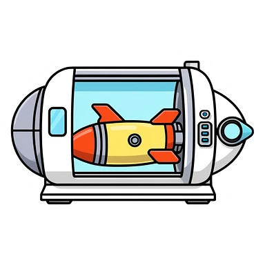 MRI machine that is decorated like a rocketship sticker