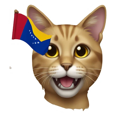 Cat with venezuela flag sticker
