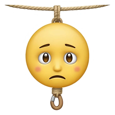 Emoji with a rope around his neck  sticker
