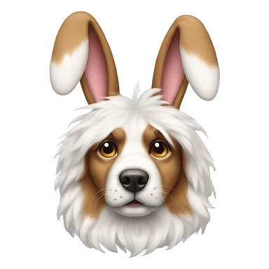 Dog wearing bunny ears sticker