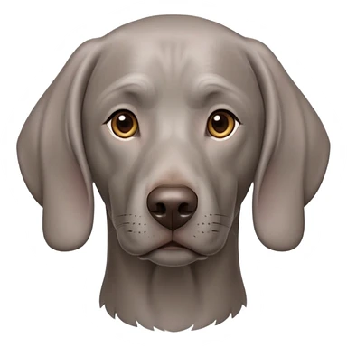 cinematic-noble-weimaraner-portrait-emoji,-poised-and-regal,-with-a-strong,-athletic-build-and-a-lustrous,-well-groomed-grey fur,-deep-set-soulful-brown-eyes,-simplified-yet-sharp-and-sophisticated-features,-highly-detailed, sticker