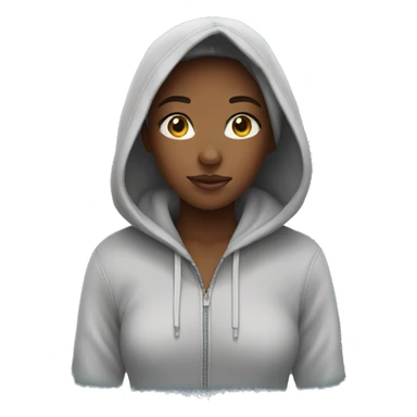 Teen girl wearing a hoodie sticker