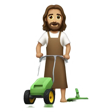 Jesus mowing sticker